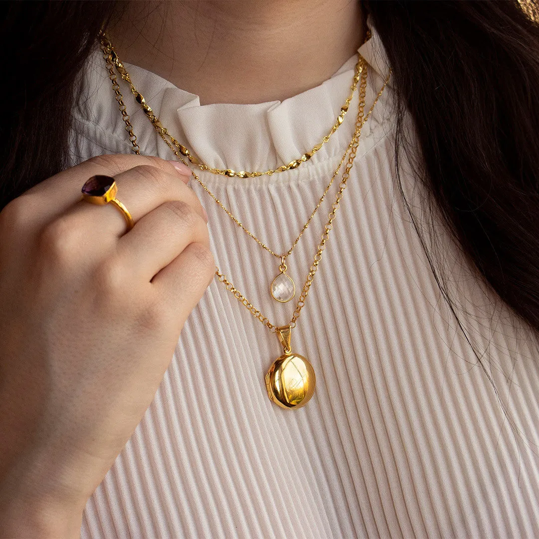 Feather Locket | Gold