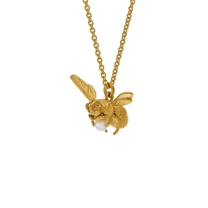 Flying Bee with Pearl Necklace