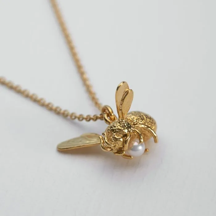 Flying Bee with Pearl Necklace