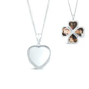Four Picture Heart Locket | Silver
