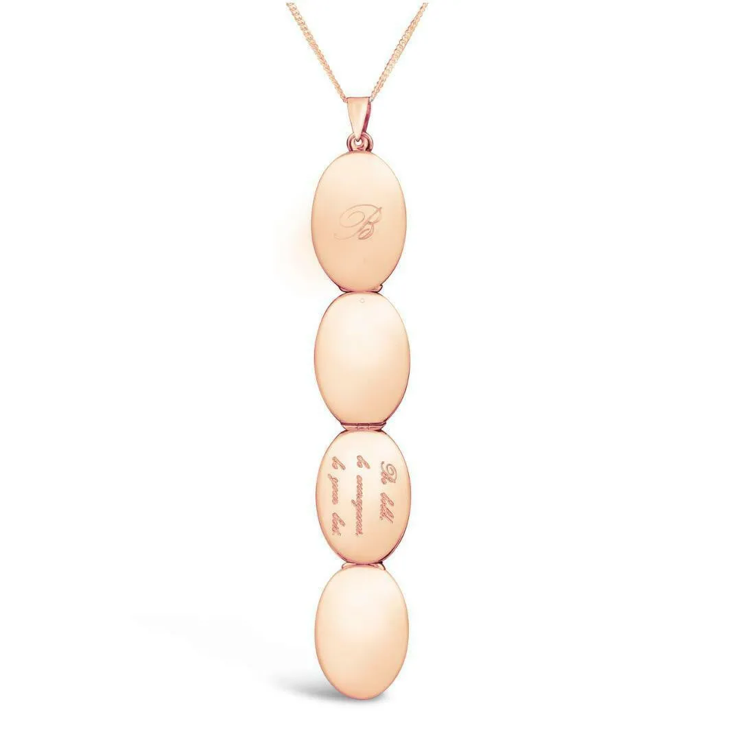 Four Picture Oval Locket | Rose Gold