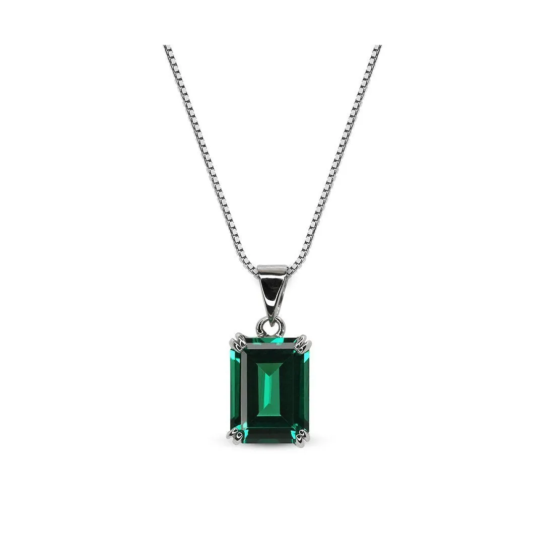 Fulton Emerald Green Necklace White Gold