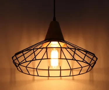 Gaetana Classic Industrial Caged Black Pendant Light