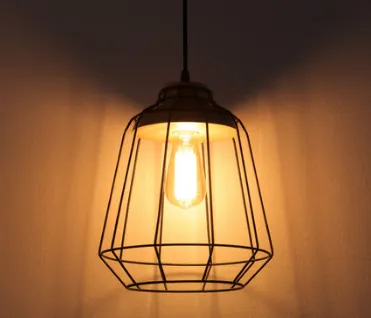 Gaetana Classic Industrial Caged Black Pendant Light