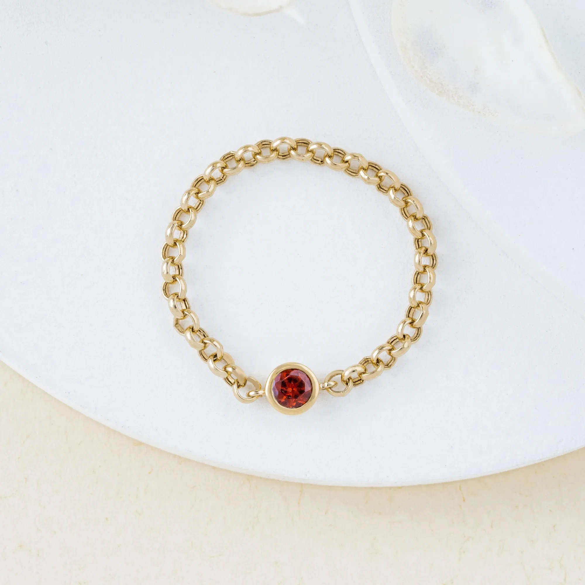 Garnet Chain Ring, Adriana
