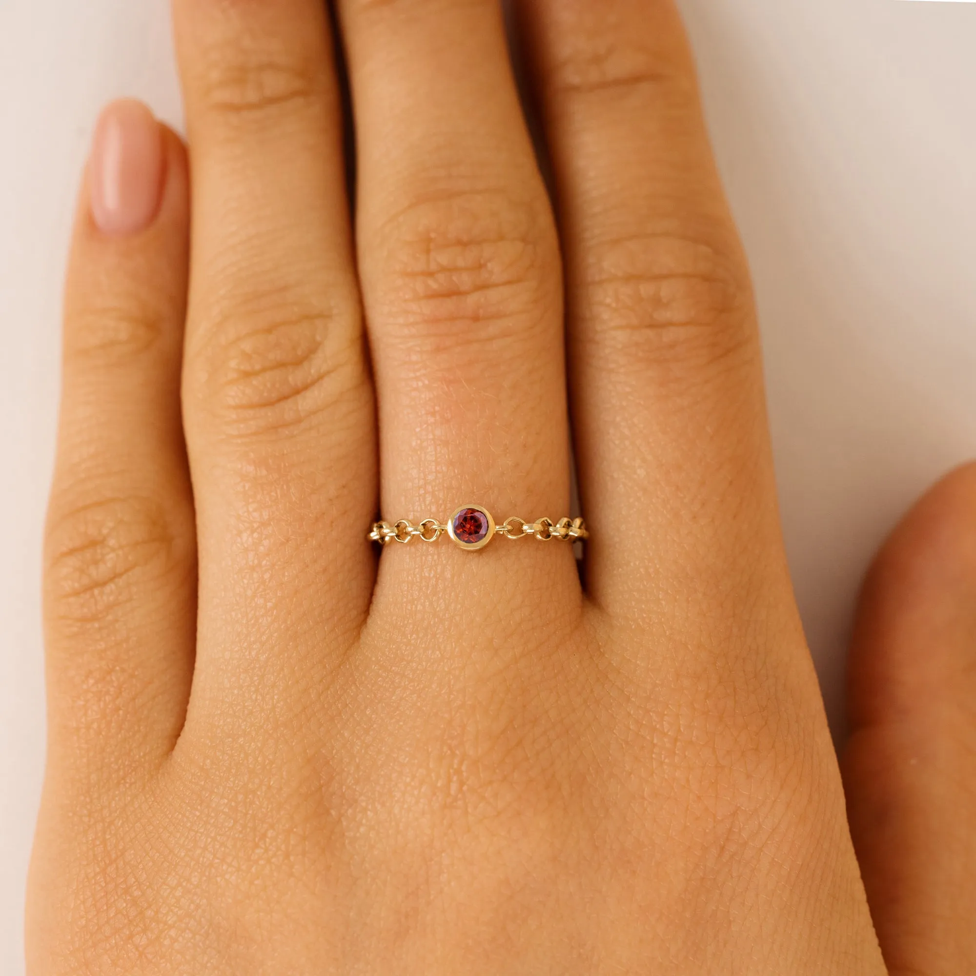 Garnet Chain Ring, Adriana