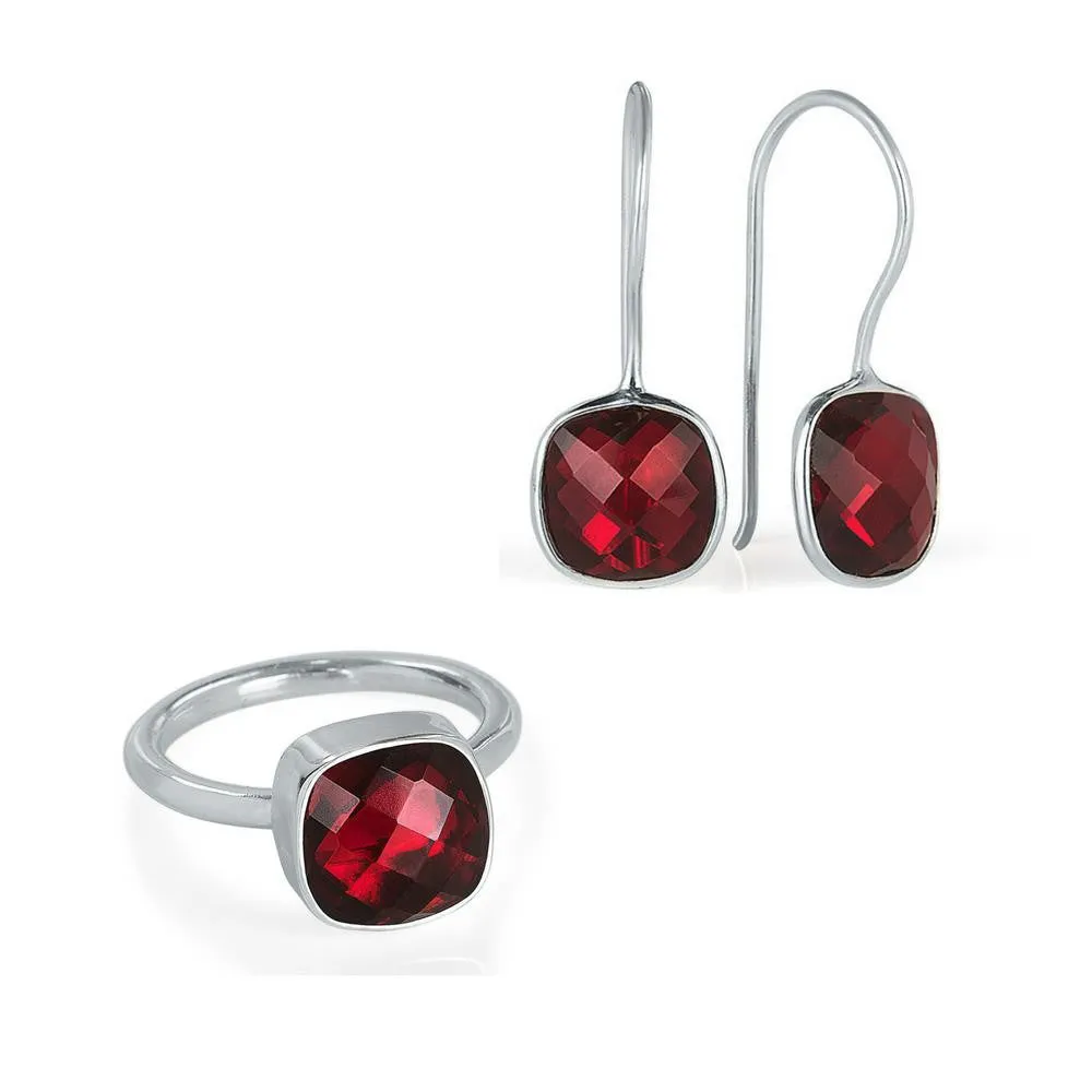 Garnet Earrings | Silver