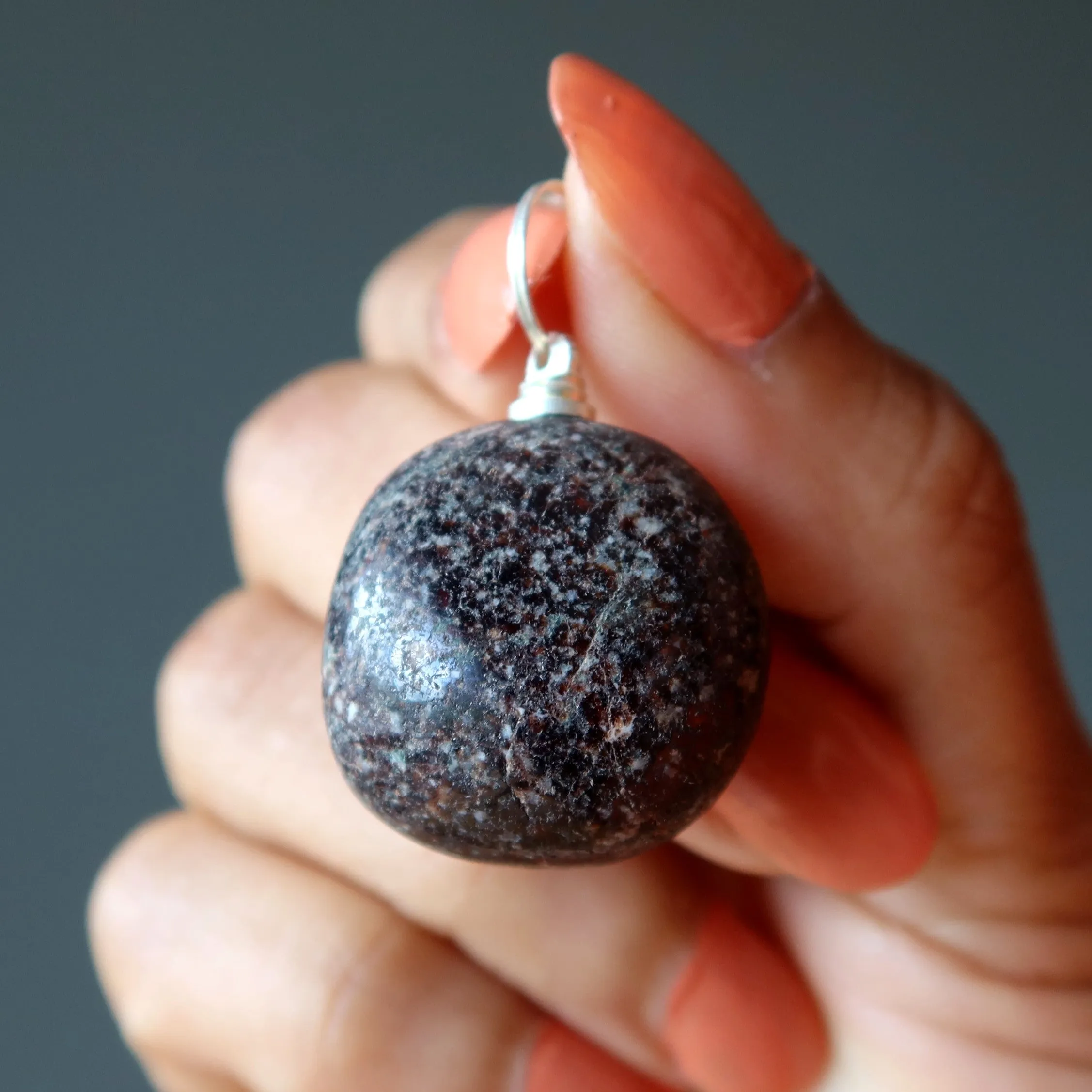 Garnet Pendant Chunky Abundance Red Stone