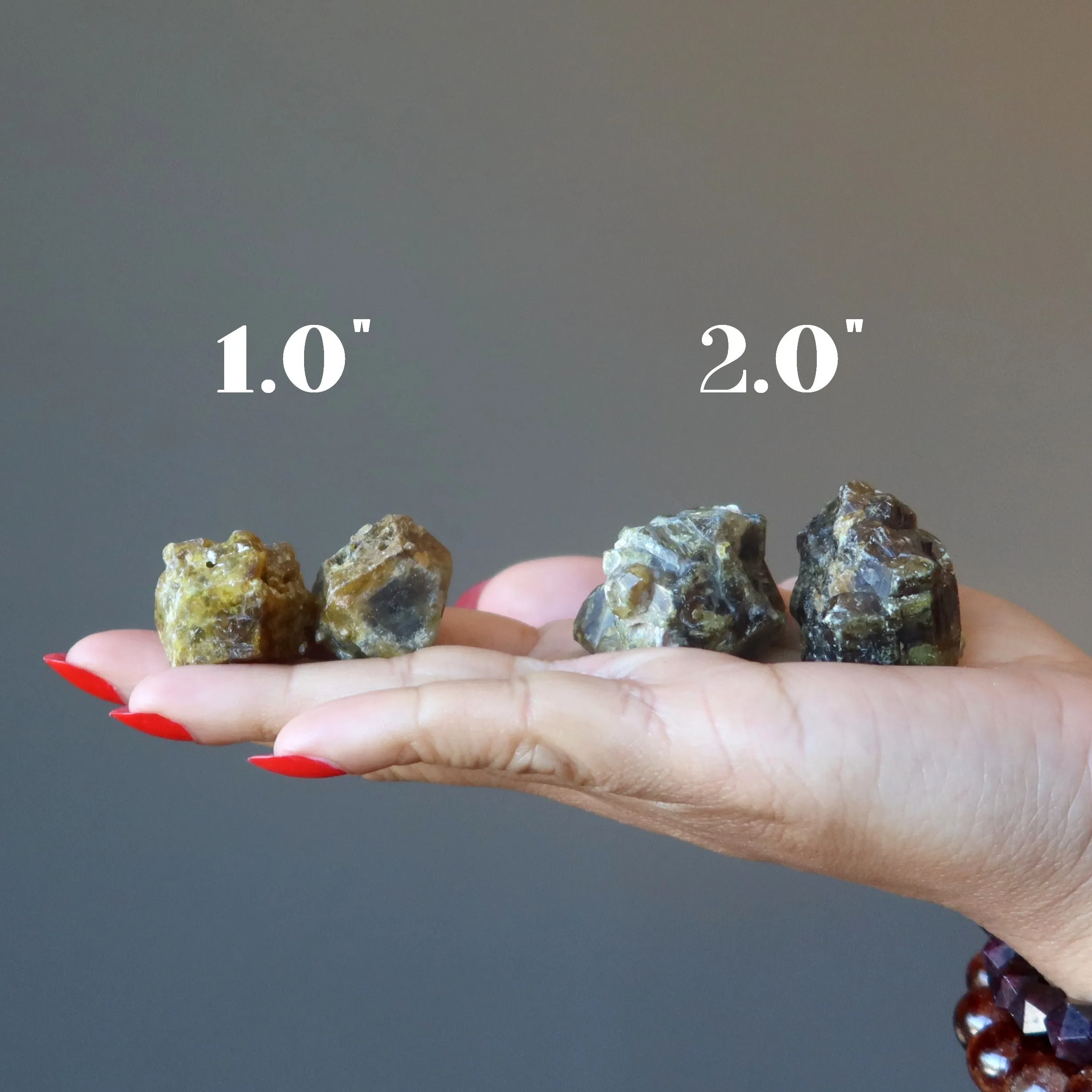 Garnet Raw Crystal Set Health Wealth Green Stones