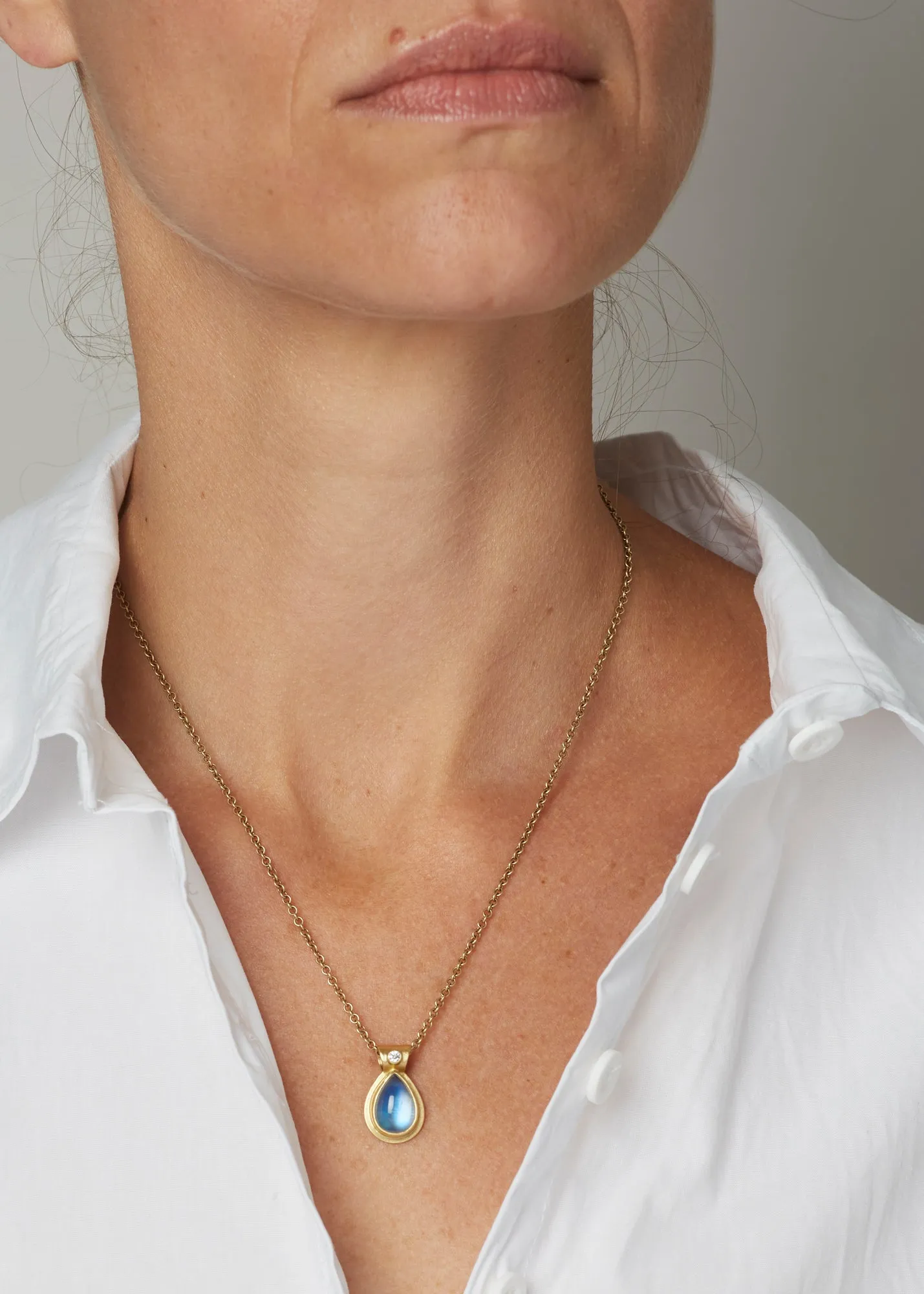 Gem Grade Blue Moonstone Necklace