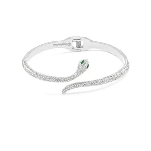 Glamorous Snake Bracelet, Diamond CZ Snake Cuff Bracelet