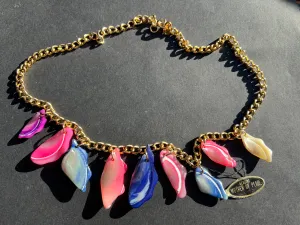 Gloriously Colourful 1970s Mother of Pearl Neckalce