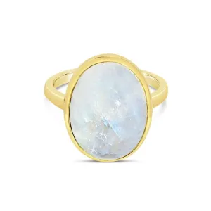 Goddess Ring with Moonstone by Camille Kostek - 14k Gold Vermeil