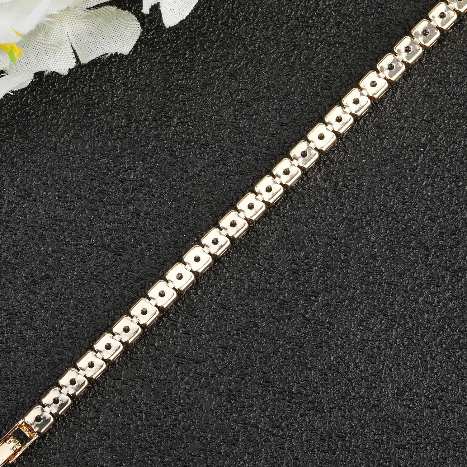 Gold 5A Cubic Zirconia Crystals Bracelet Chains  for Bridal CK10053