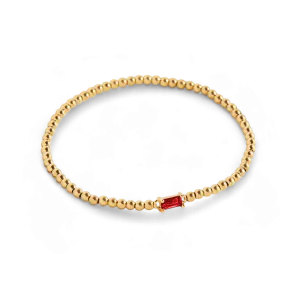 Gold Beaded Birthstone Bracelet