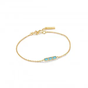 Gold Turquoise Bar Bracelet B033-01G