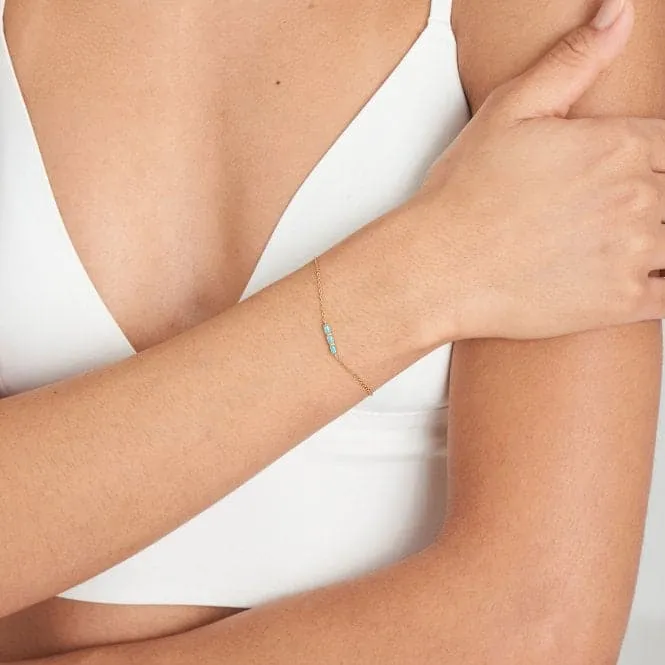 Gold Turquoise Bar Bracelet B033-01G