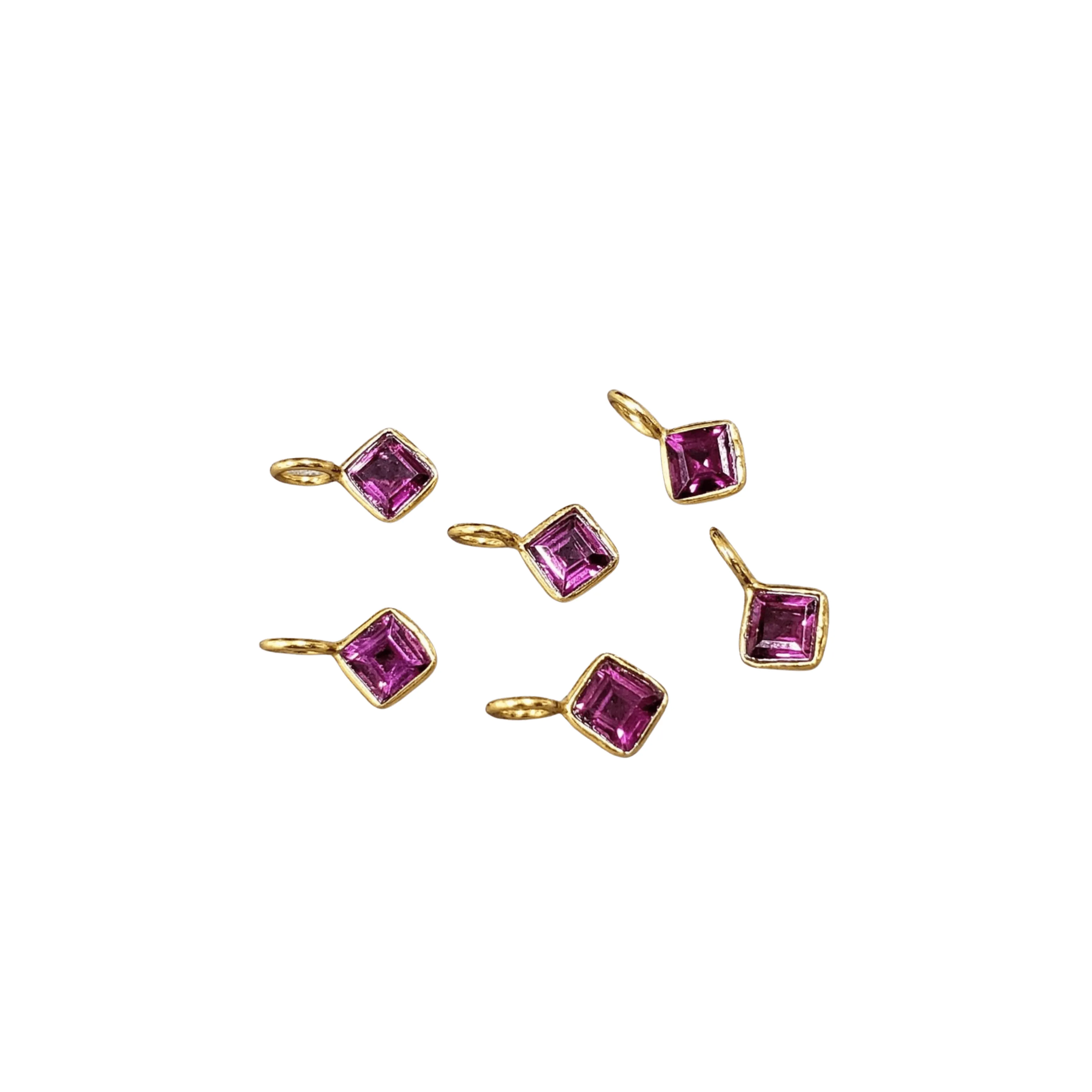 Gold Vermeil Rhodolite Garnet Charm Pendant