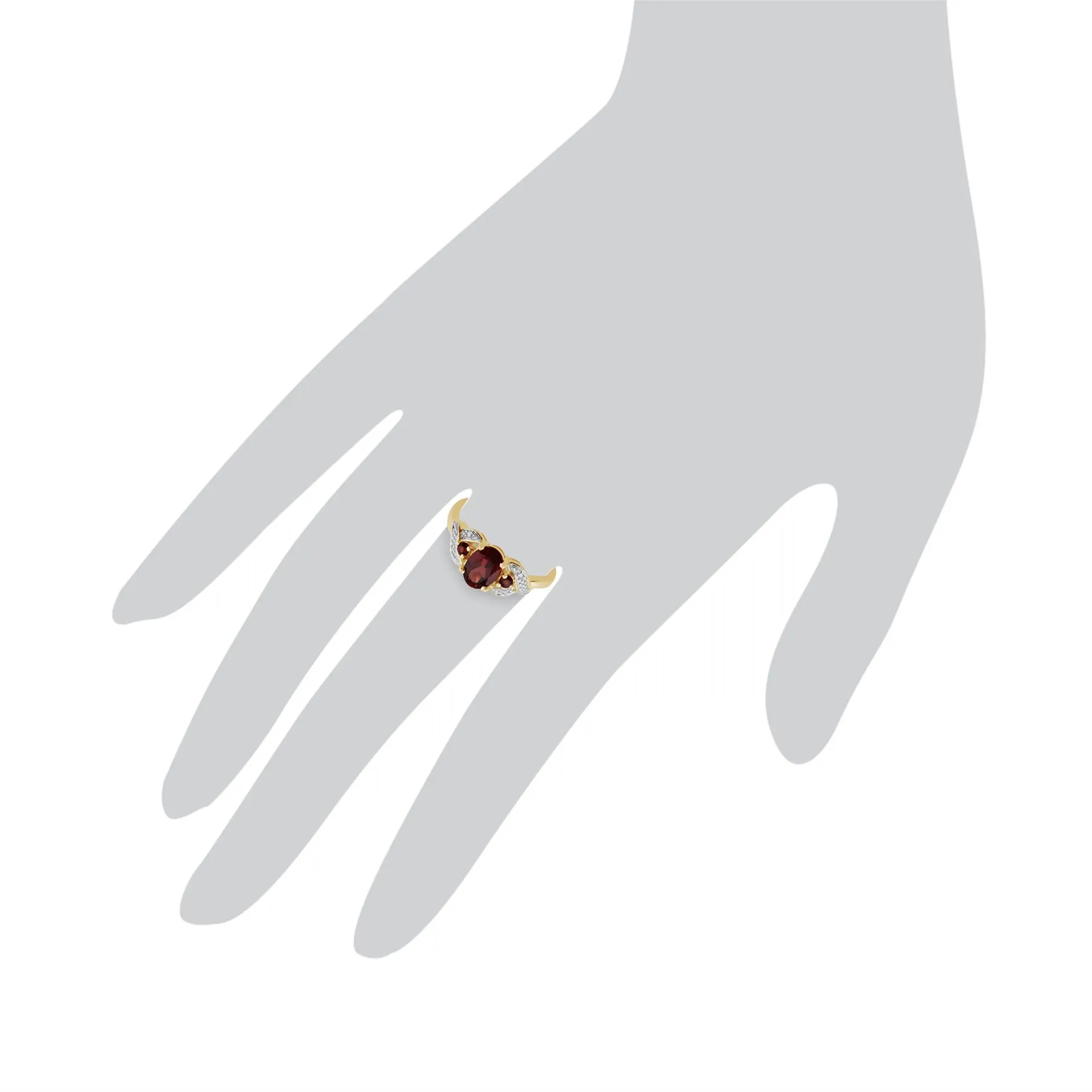 Granat Ring, 9 Karat Gelbgold 1.01ct ct Mosambik Granat & DIAMANTRING