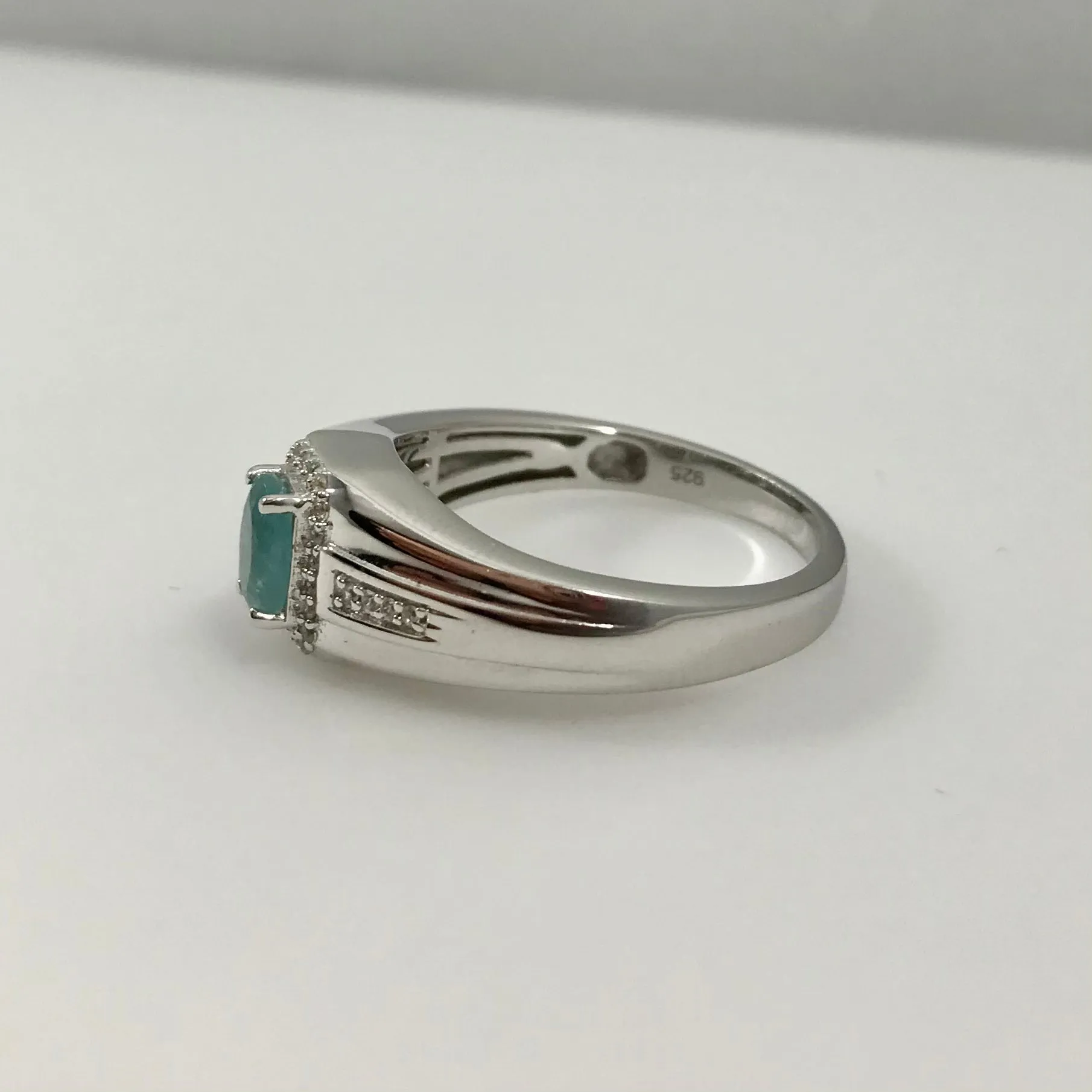 Grandidierite Platinum over Sterling Silver Ring (Size 12)