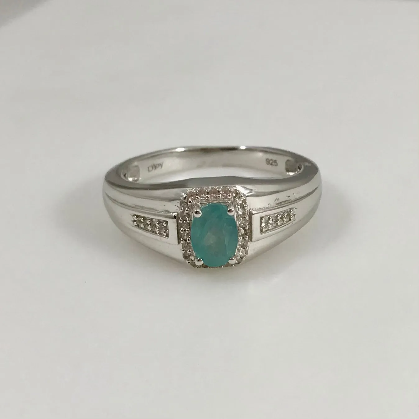 Grandidierite Platinum over Sterling Silver Ring (Size 12)