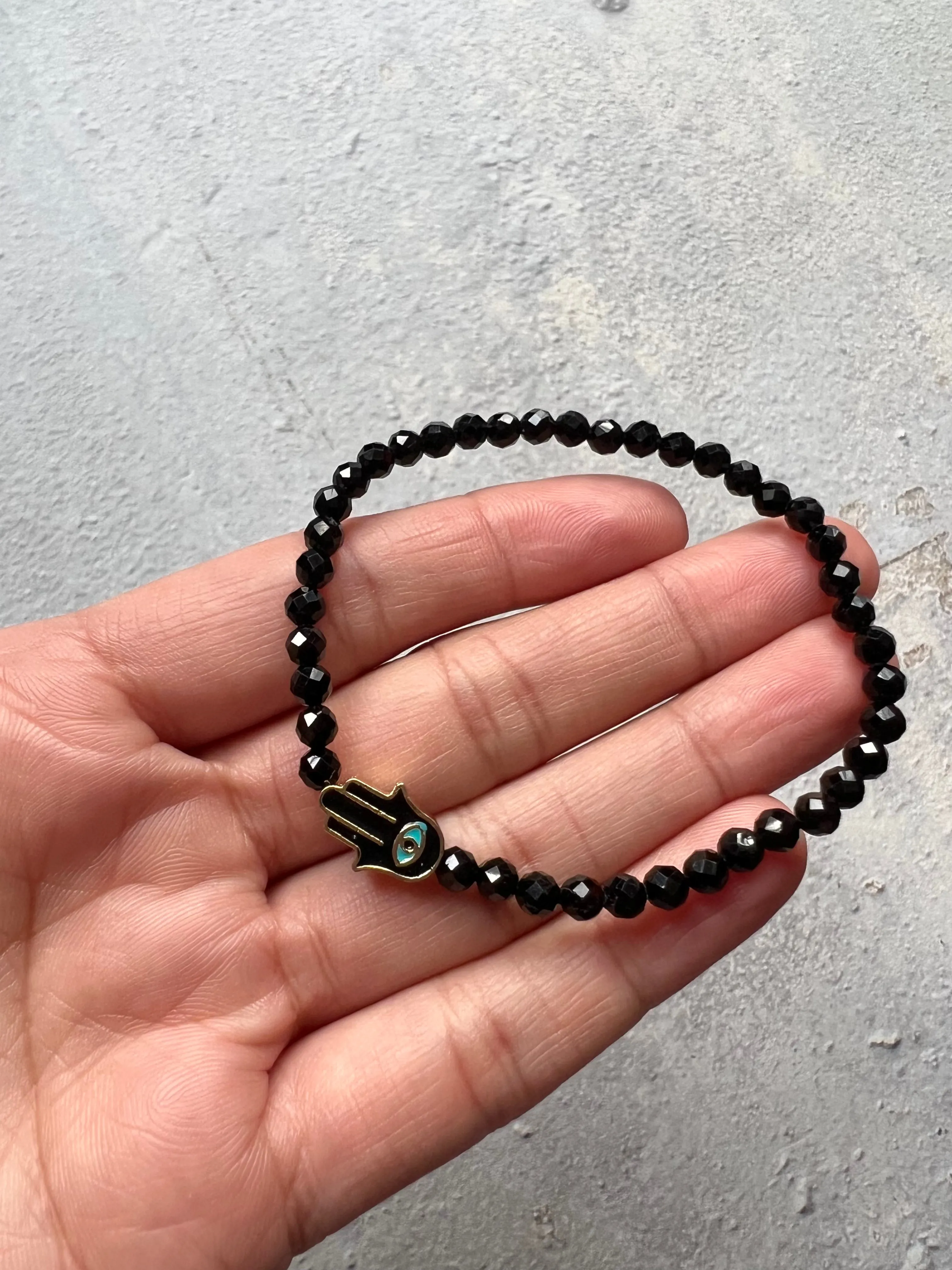 Hamsa Black Tourmaline Bracelet