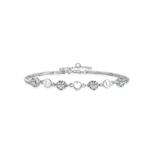 I Love You Initials Crystal Curved Link Bracelet