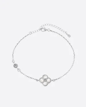 ICY CLOVER BRACELET 925. - WHITE GOLD