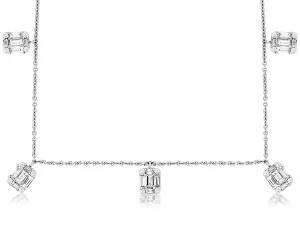Invisible Set Diamond Dangle Necklace
