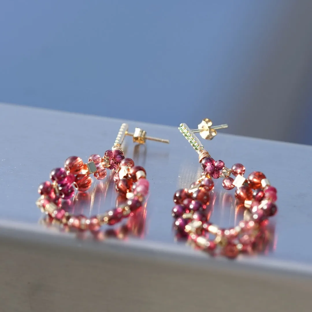 Jade Vine Garnet Earrings