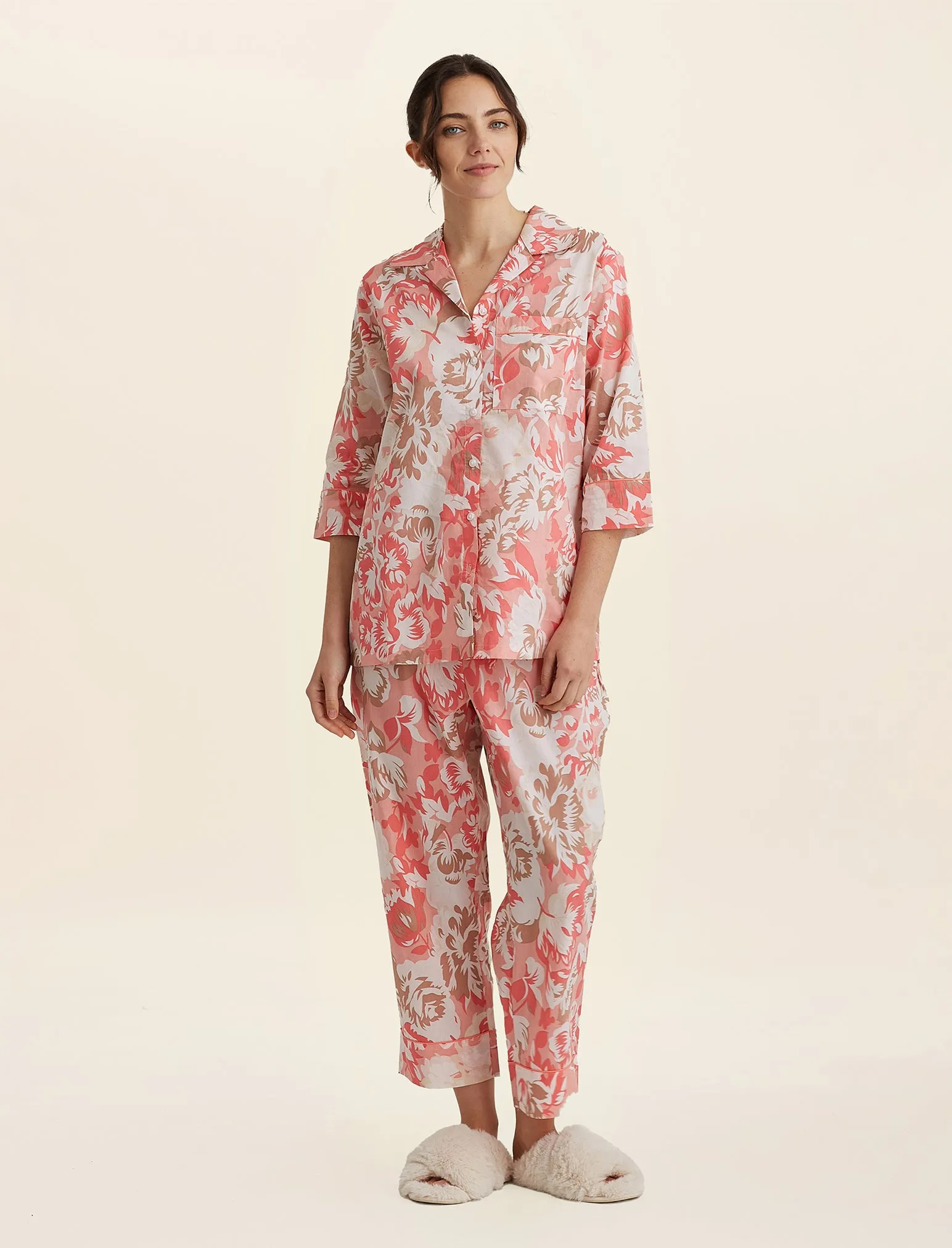 Karen Walker Ornamental Floral Crop PJ Shirt