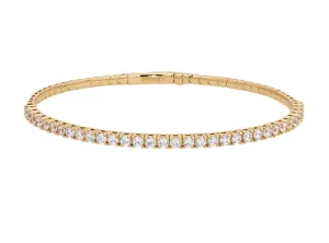 Kelly Waters Gold Plated CZ Tennis Flex Cuff Bracelet (SI6005)