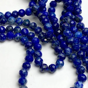 Lapis Lazuli Beads, Round Faceted, 4-4.5mm, 15" Strand # L457