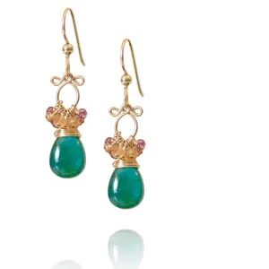 Layna - Grandidierite, Garnet 14k Gold Filled Earrings