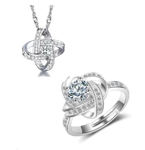 LovelyRLovely 925 Sterling Silver  AAA Zircon Mosaic Necklace & Pendant