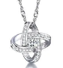 LovelyRLovely 925 Sterling Silver  AAA Zircon Mosaic Necklace & Pendant