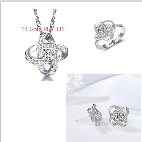 LovelyRLovely 925 Sterling Silver  AAA Zircon Mosaic Necklace & Pendant