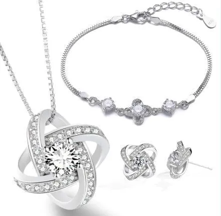 LovelyRLovely 925 Sterling Silver  AAA Zircon Mosaic Necklace & Pendant