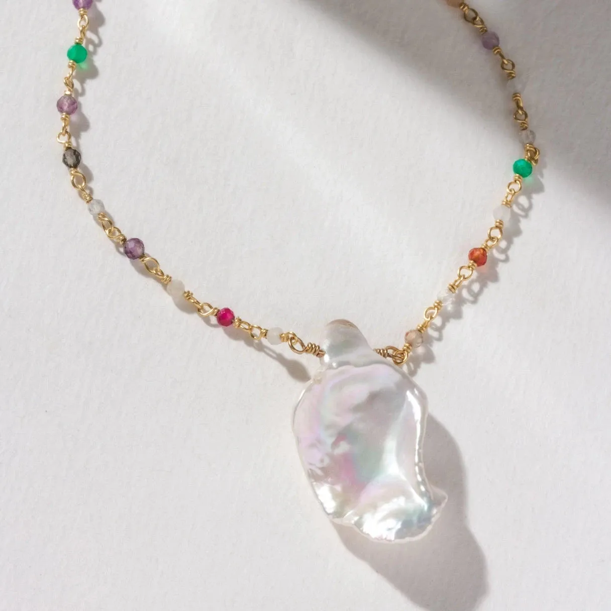 Luna Norte | Keshi Pearl Gemstone Necklace