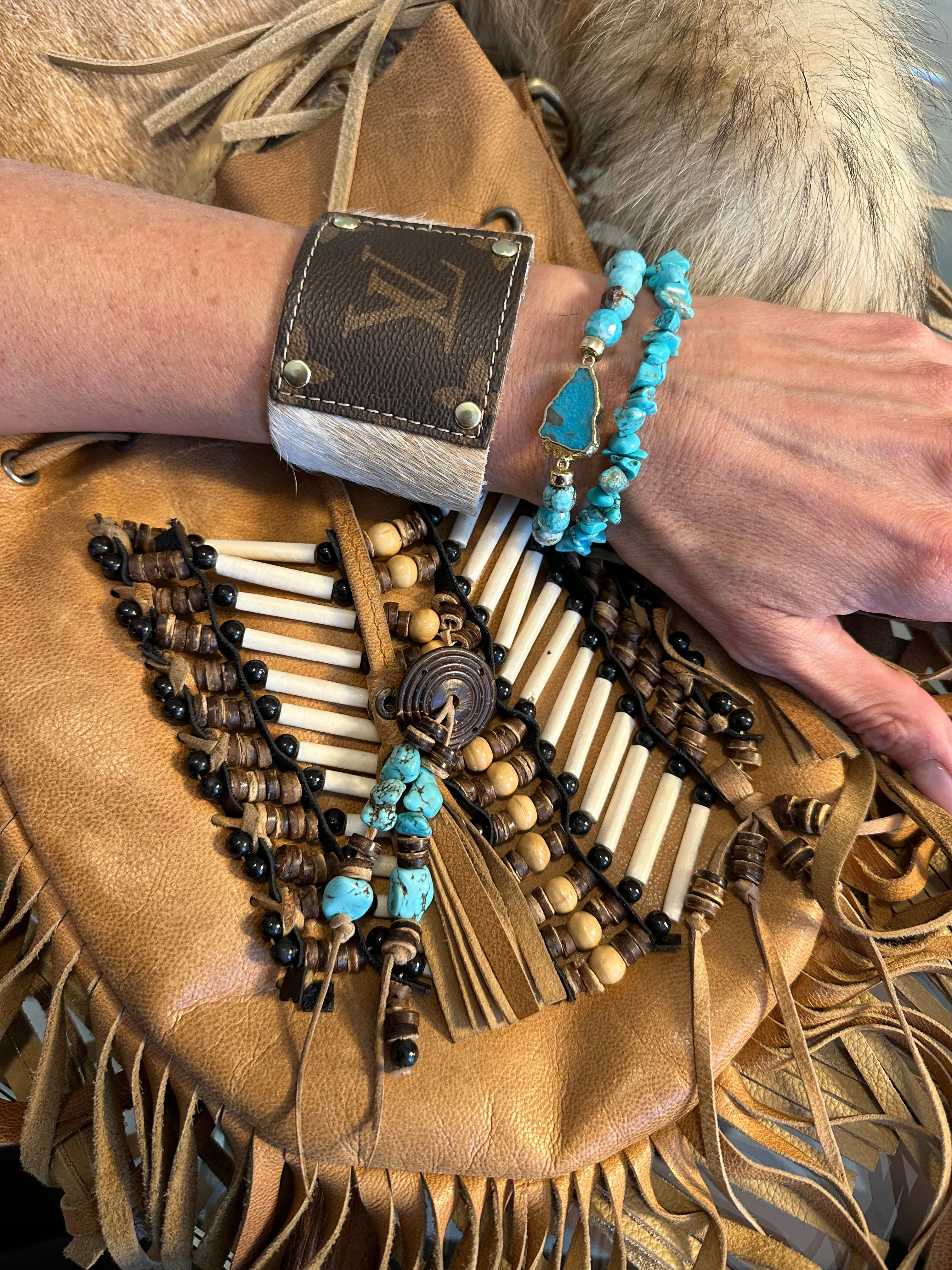 LV Leather Cuff bracelet