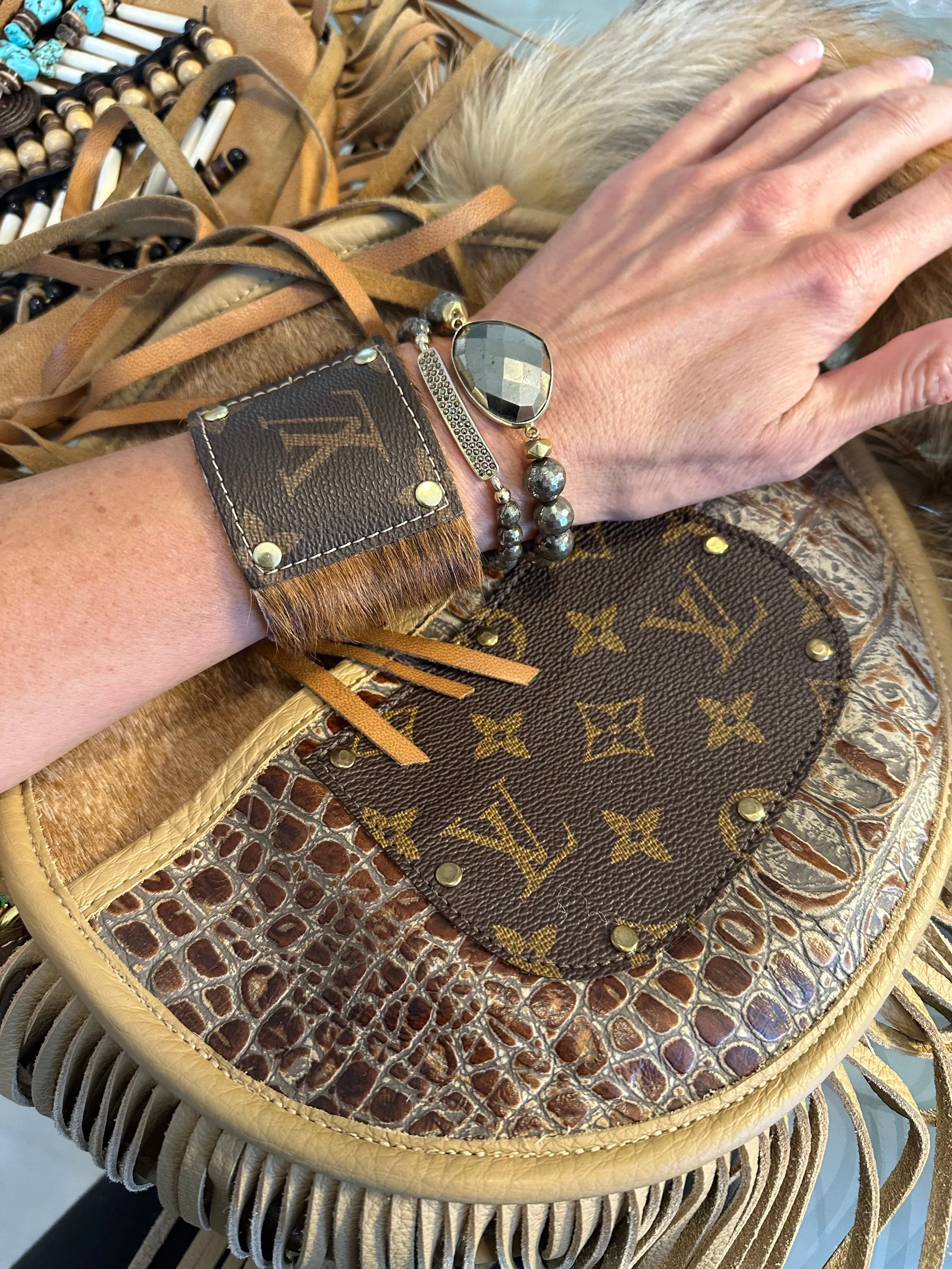 LV Leather Cuff bracelet
