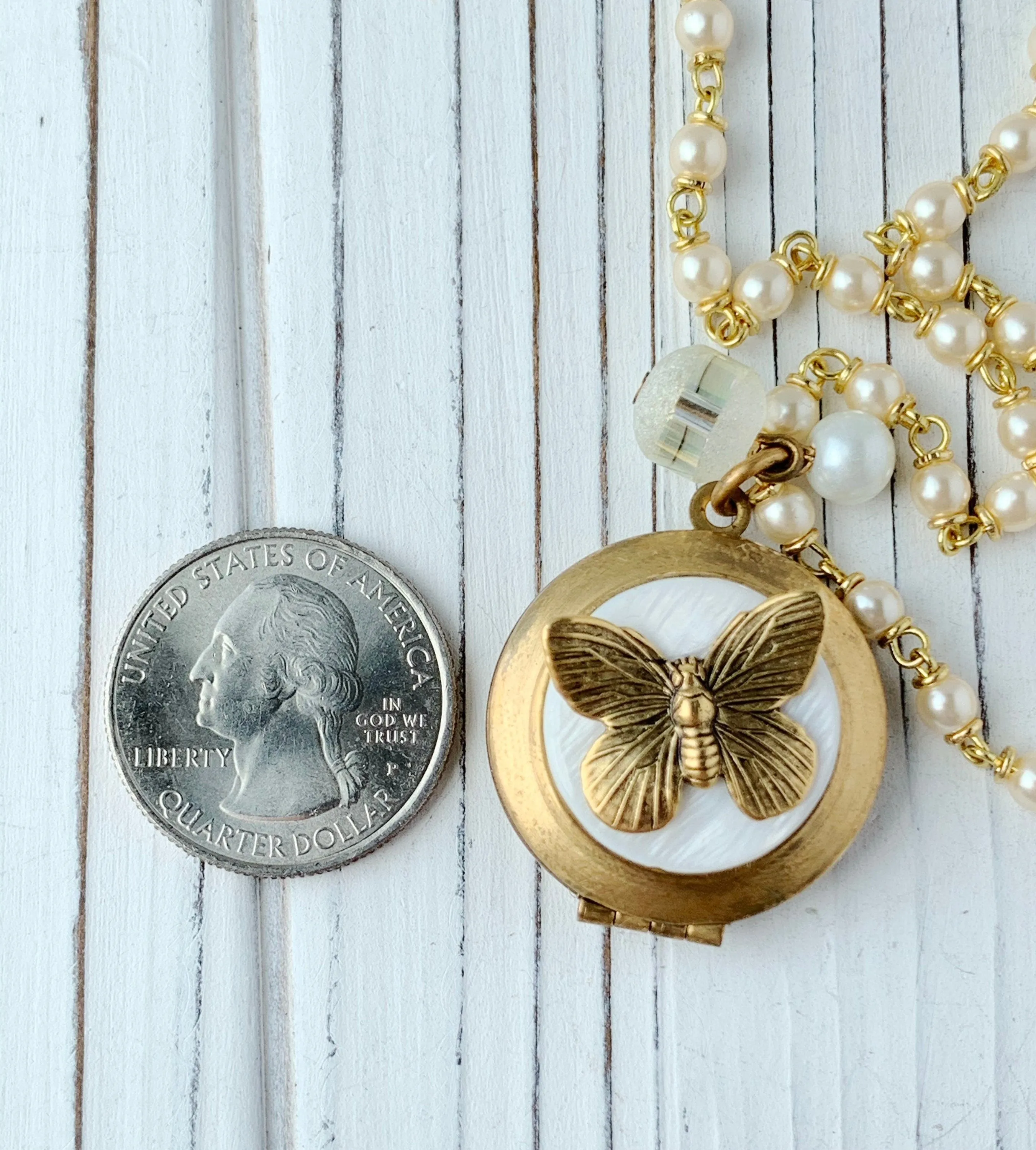 Mariposa Locket Charm Necklace