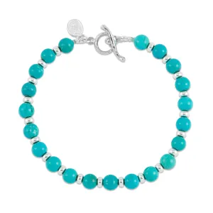 Men's Green Turquoise & Halo Bead Bracelet