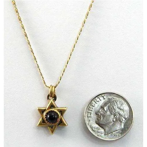 Michal Golan Purple and Gold Star of David Necklace