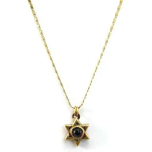 Michal Golan Purple and Gold Star of David Necklace