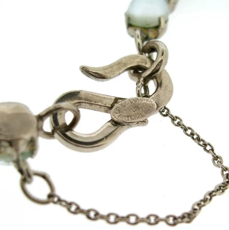 Mitchell Maer for Christian Dior Vintage Necklace Turquoise Ruby Glass 1950