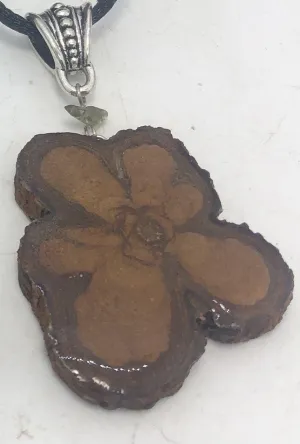 Moldavite and Ayahuasca Vine Pendant