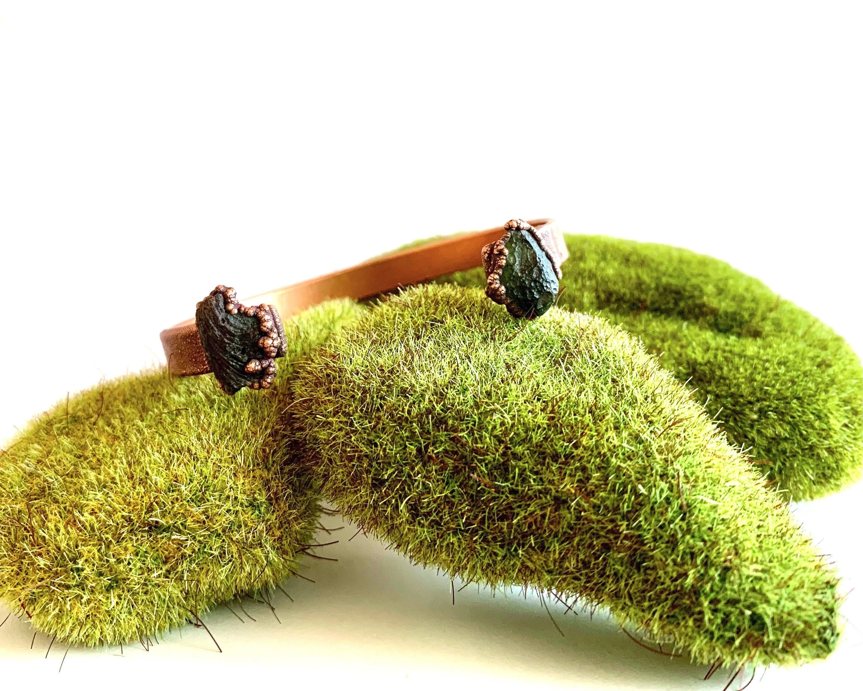 Moldavite Cuff | Genuine Moldavite Cuff