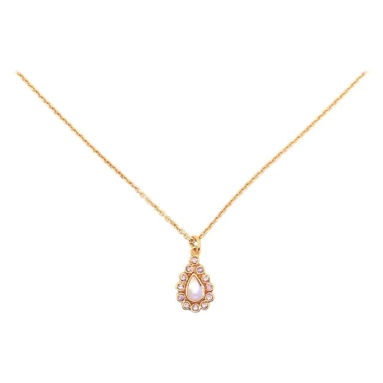 Moonstone Pear Necklace
