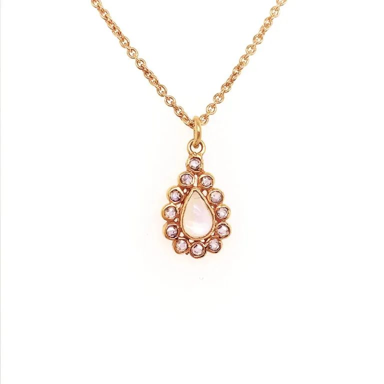 Moonstone Pear Necklace